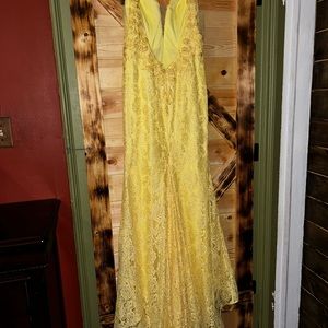 Yellow Dave & Johnny Prom Dress